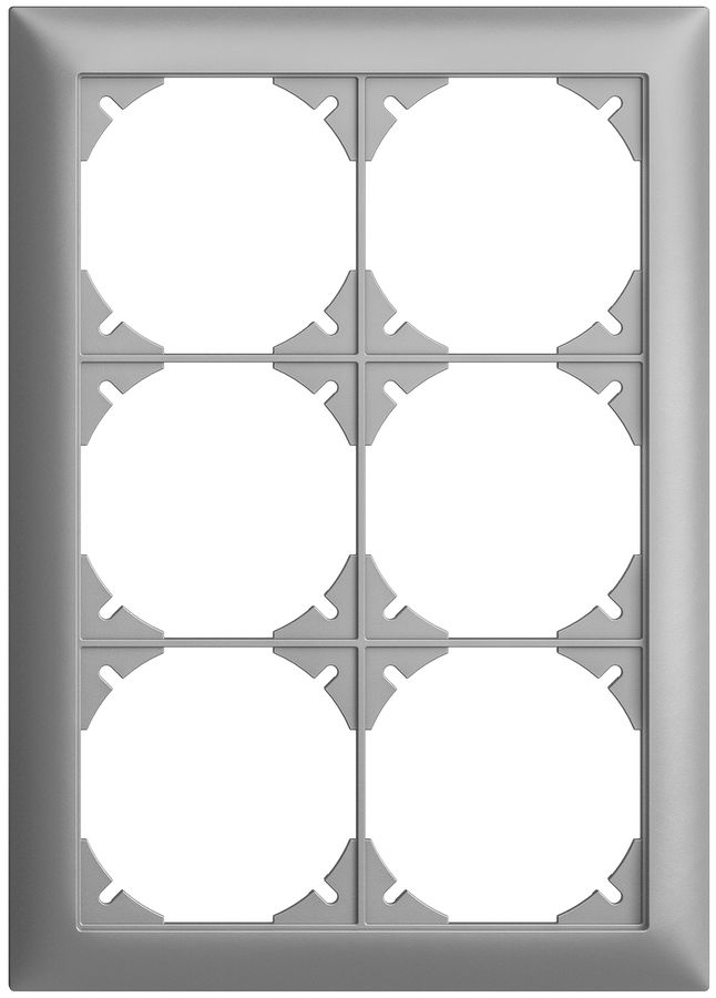 Abdeckrahmen EDIZIOdue 2×3 silver