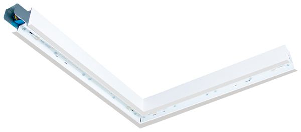 EB-LED-Deckenleuchte SG Lineal recessed Corner 17W 1870lm 830 DALI 642mm weiss