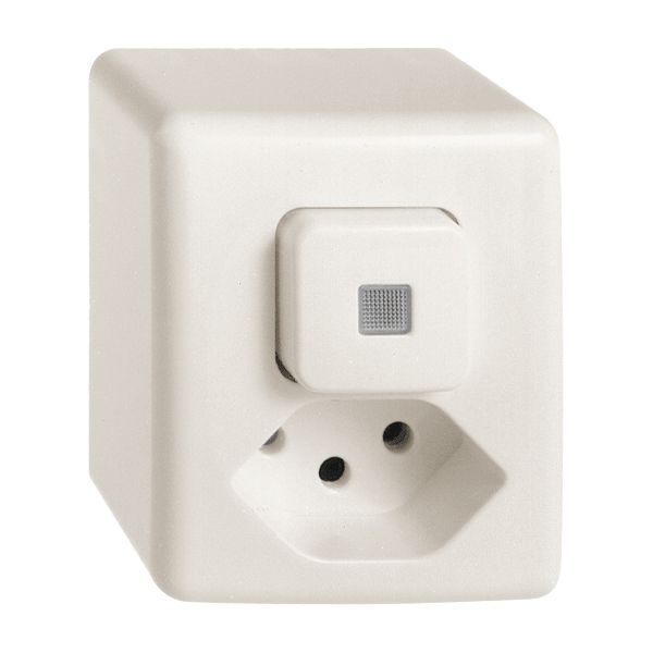 AP-Leuchtkombination A-R/1L+T13 FH weiss, LS, mit Linse, LED gelb