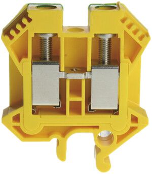 Borne de passage joignable Woertz 6…16mm² 76A 1000V vis 2×1 barre G vert/jaune