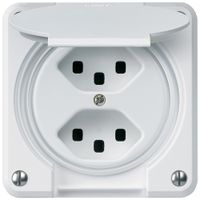 Presa INC robusto 2×tipo 23 bianco