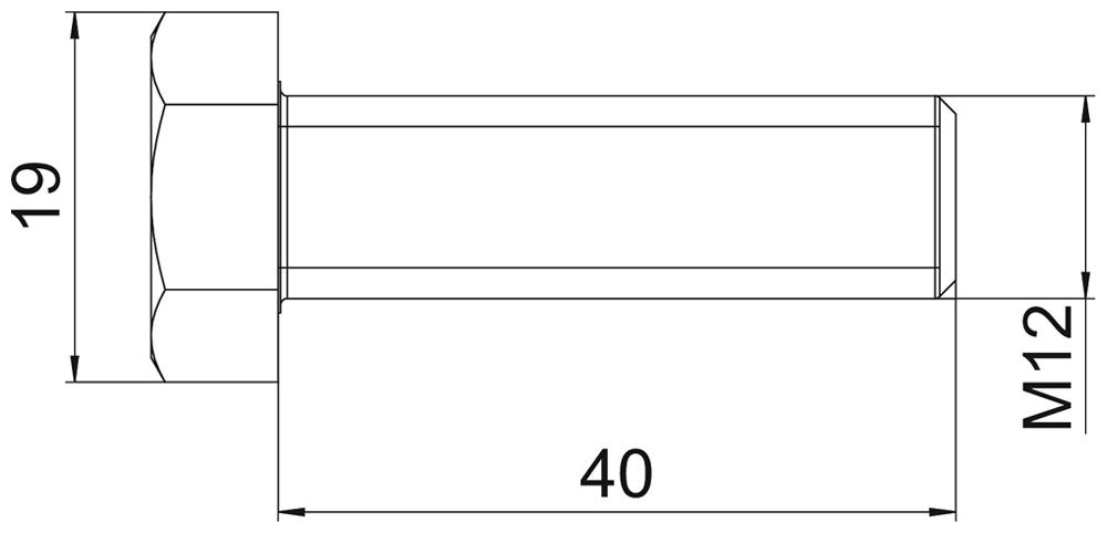 Sechskantschraube BET SKS M12×40mm 1×Mutter M12 2×U-Scheibe Ø13×23/Ø13×36mm