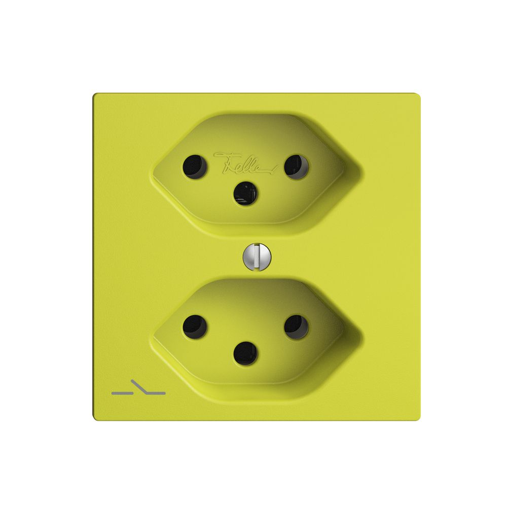 UP-Steckdose 2×T13 1×S EDIZIOdue lemon mit Shutter