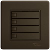 Poussoir universel ENC EDIZIO.liv UNI SNAPFIX® 12…48V s.LED 4× comm.1T br