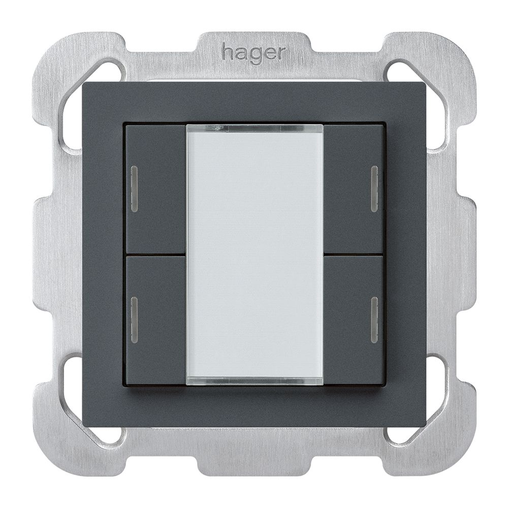 UP-Taster kallysto B KNX 4× RGB LED s/e-link anthrazit