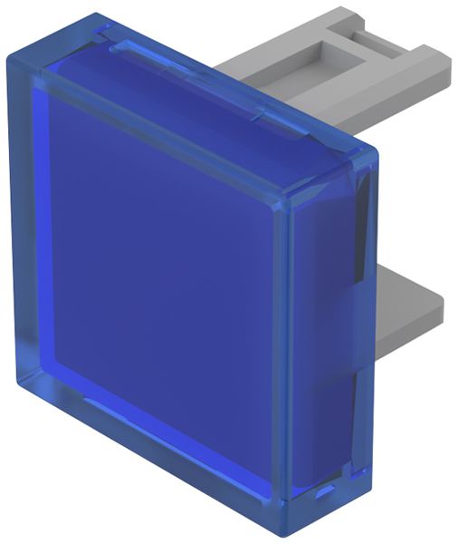 Capot à poussoir EAO31 15×15mm translucide, bleu