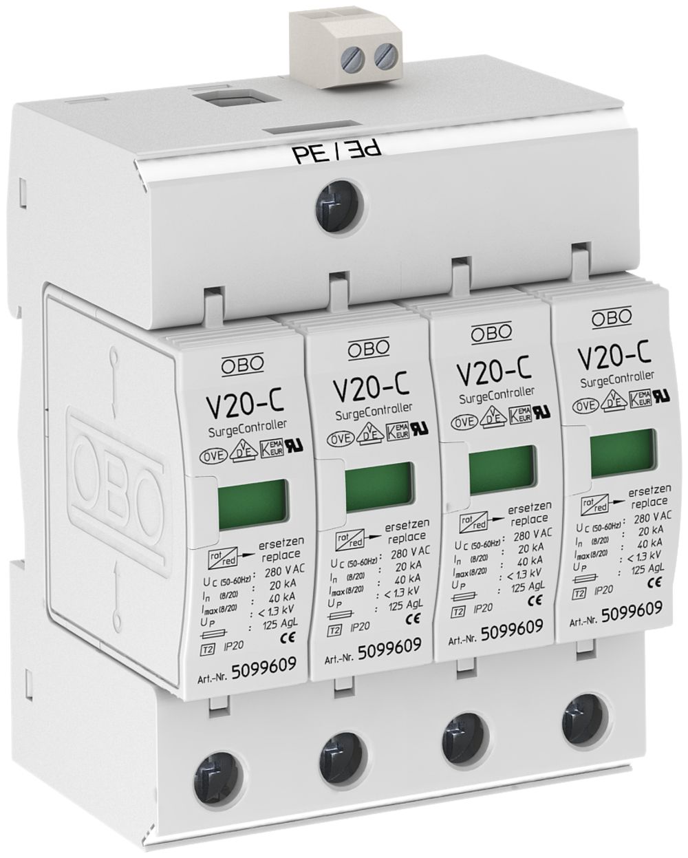 Scaricatore di sovratensione Bettermann 4L V20-C 4+FS-280