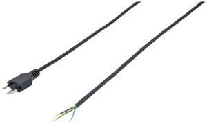 Apparatekabel Td3×1mm² 2m schwarz Stecker T12