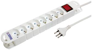 Steckdosenleiste STEBA VARIABL 8×T13 mit Schalter 5m weiss