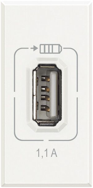 Prise de charge USB INC Axolute 1 module, simple blanc