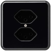 Prise ENC basico 2×type 13 noir pour BOMI