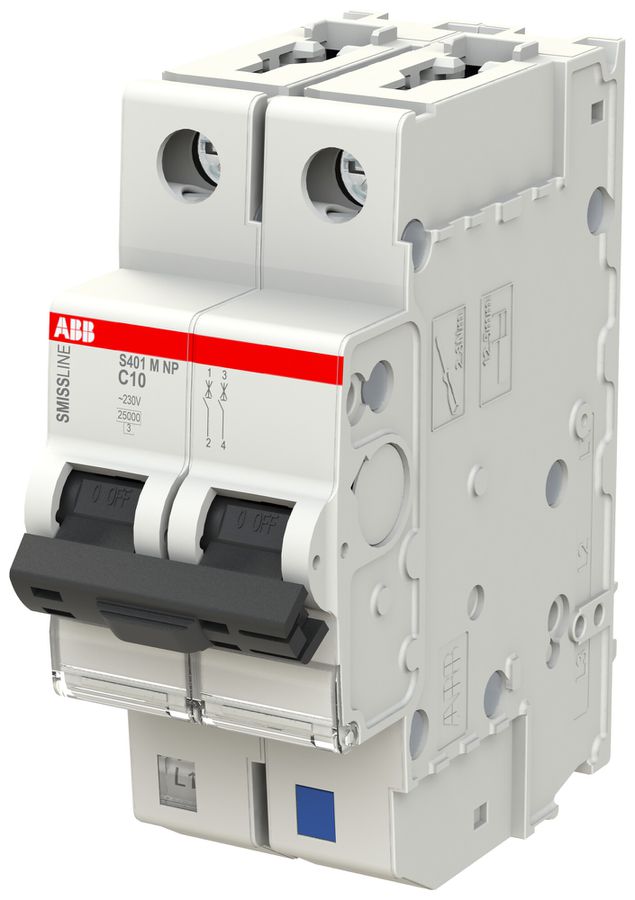 Leitungsschutzschalter SMISSLINE TP S 2×10A C 10kA NP