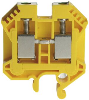 Borne de passage joignable Woertz 4…10mm² 57A 1000V vis 2×1 barre G vert/jaune