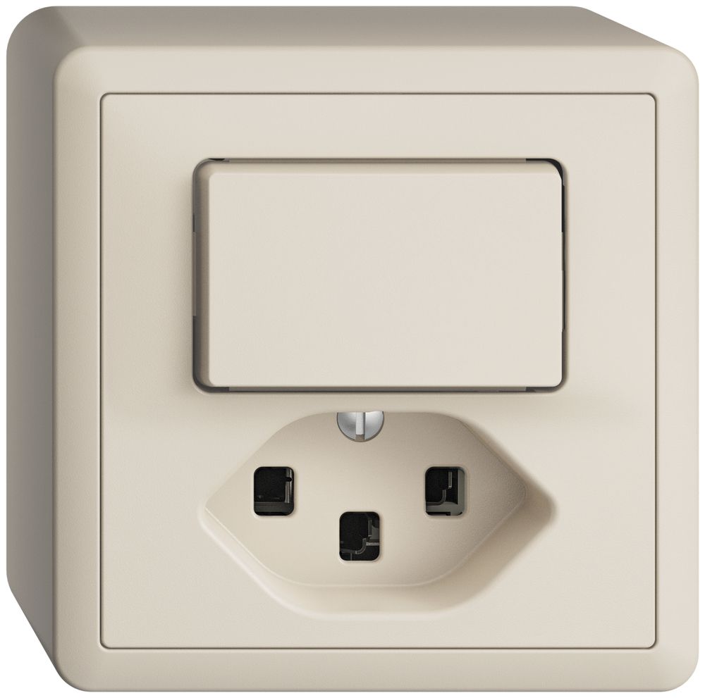 Combinaison AP A-R/1L+T23 16A EDIZIOdue crema