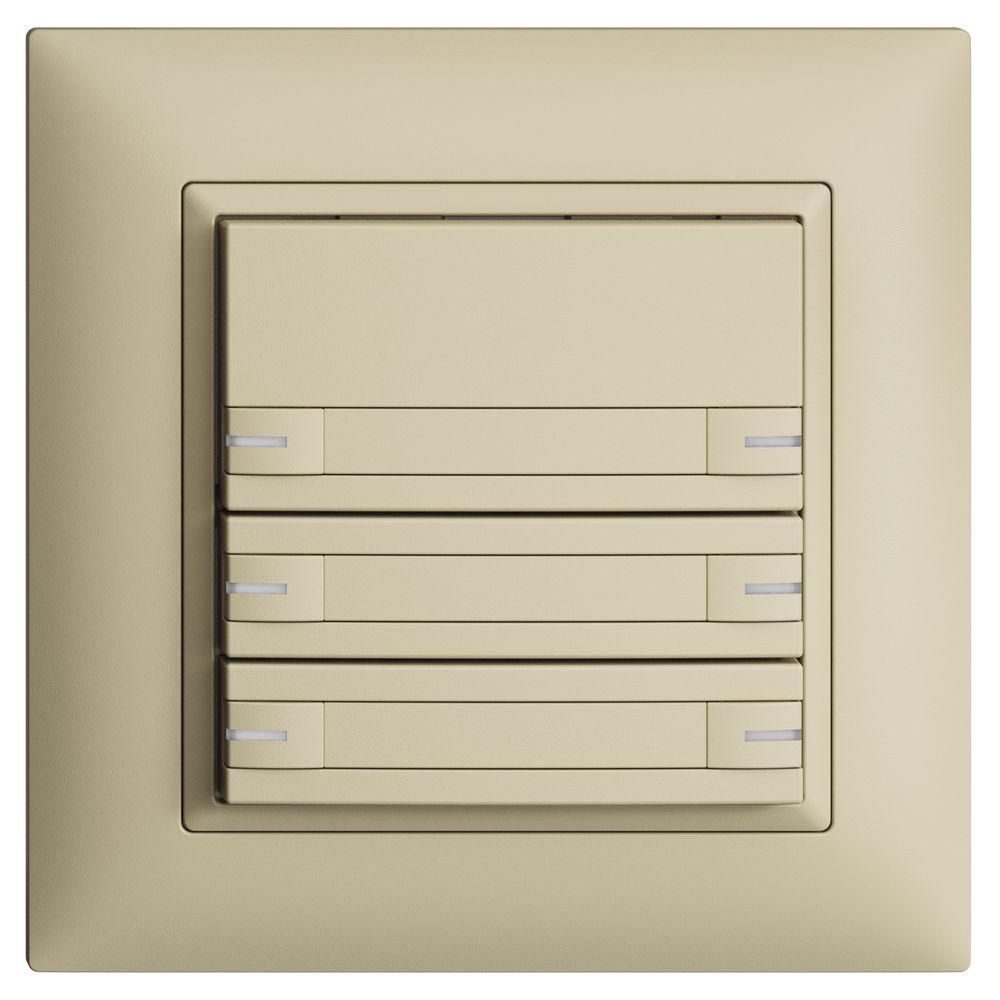 UP-KNX-Taster RGB EDUE FMI, 250mW, m.RGB-LED, m.Papier, 6×Taste, 1×Tastenb., van