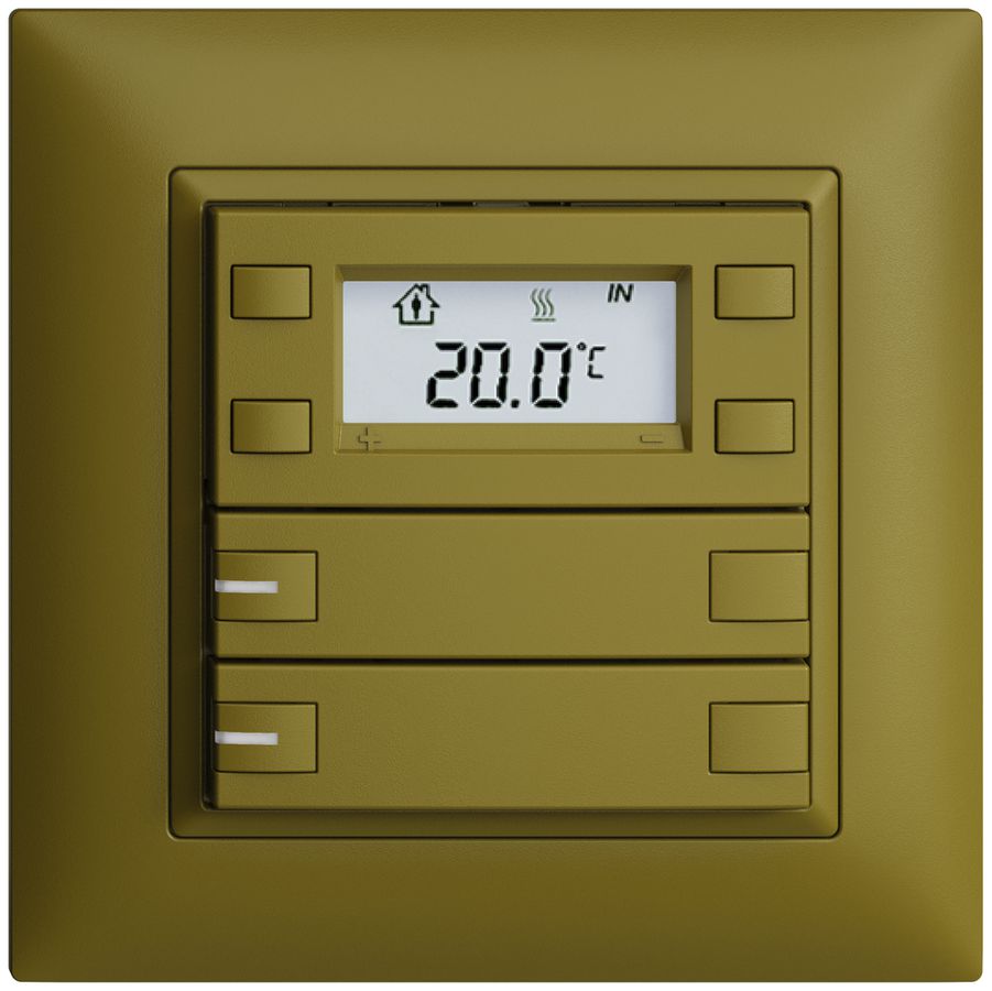 Poussoir RTH ENC KNX 2× EDIZIOdue FMI olive, avec LED RGB