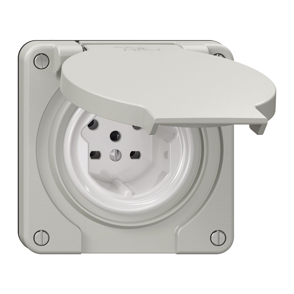 Steckdose NEVO N.CO, 1×T15, IP21, lichtgrau