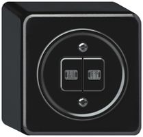 AP-Leuchtdruckschalter origin Sch 1 (3+3) 2×LED 88×88×54mm schwarz