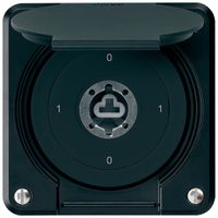 Interruttore a chiave INC robusto IP55 con copertura senza cilindro S0/2P nero