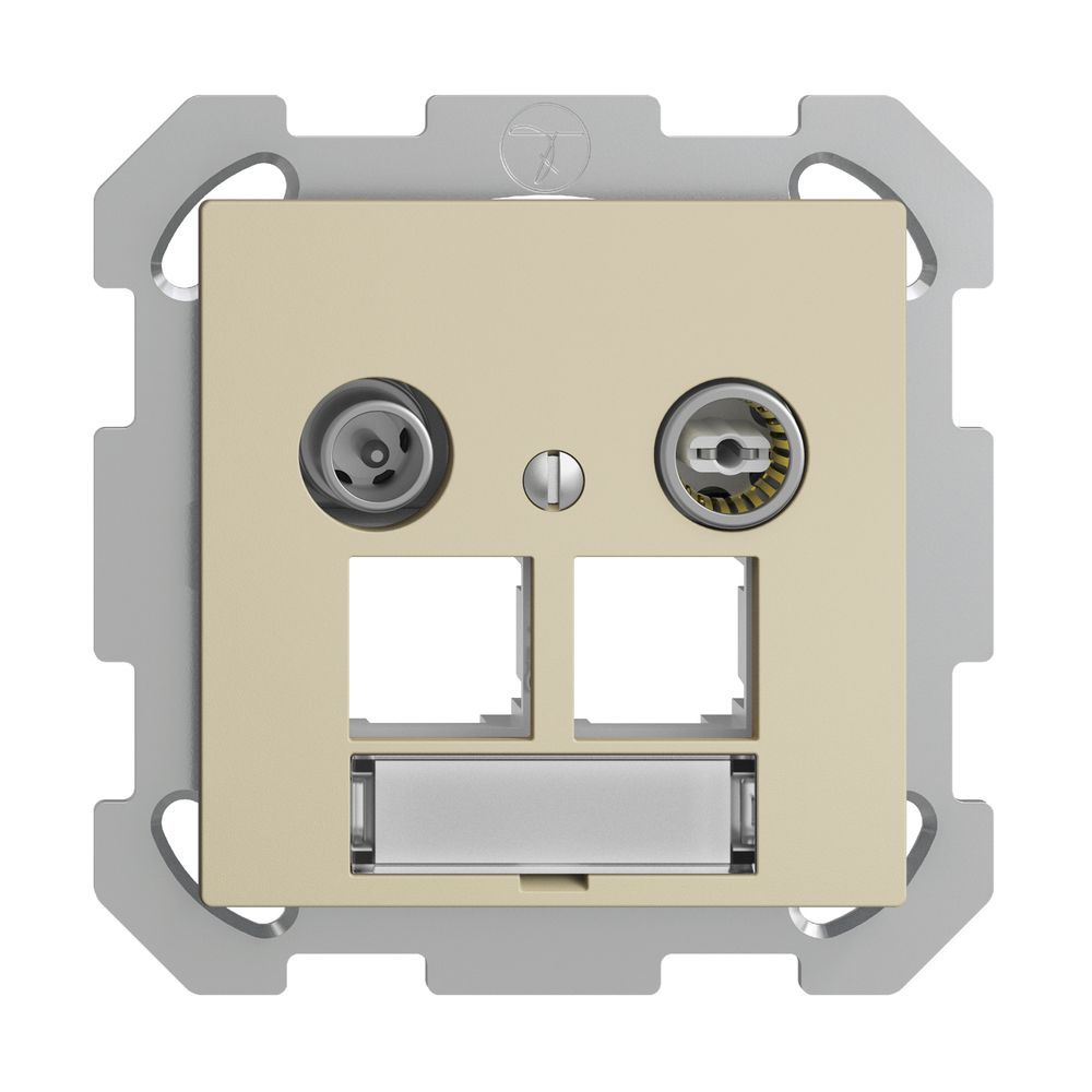 Prise multimédia ENC EDIZIOdue FM EASYNET 4dB, p.2×RJ45 S-One, vanille