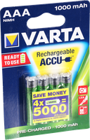 Akku VARTA Ready To Use NiMH HR03/AAA, 1.0Ah Blister à 4 Stück
