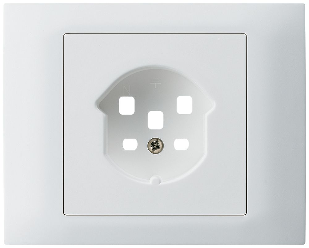 EB-Frontset Hager kallysto für Steckdose G3 1×T25 Abdeckrahmen steckbar weiss