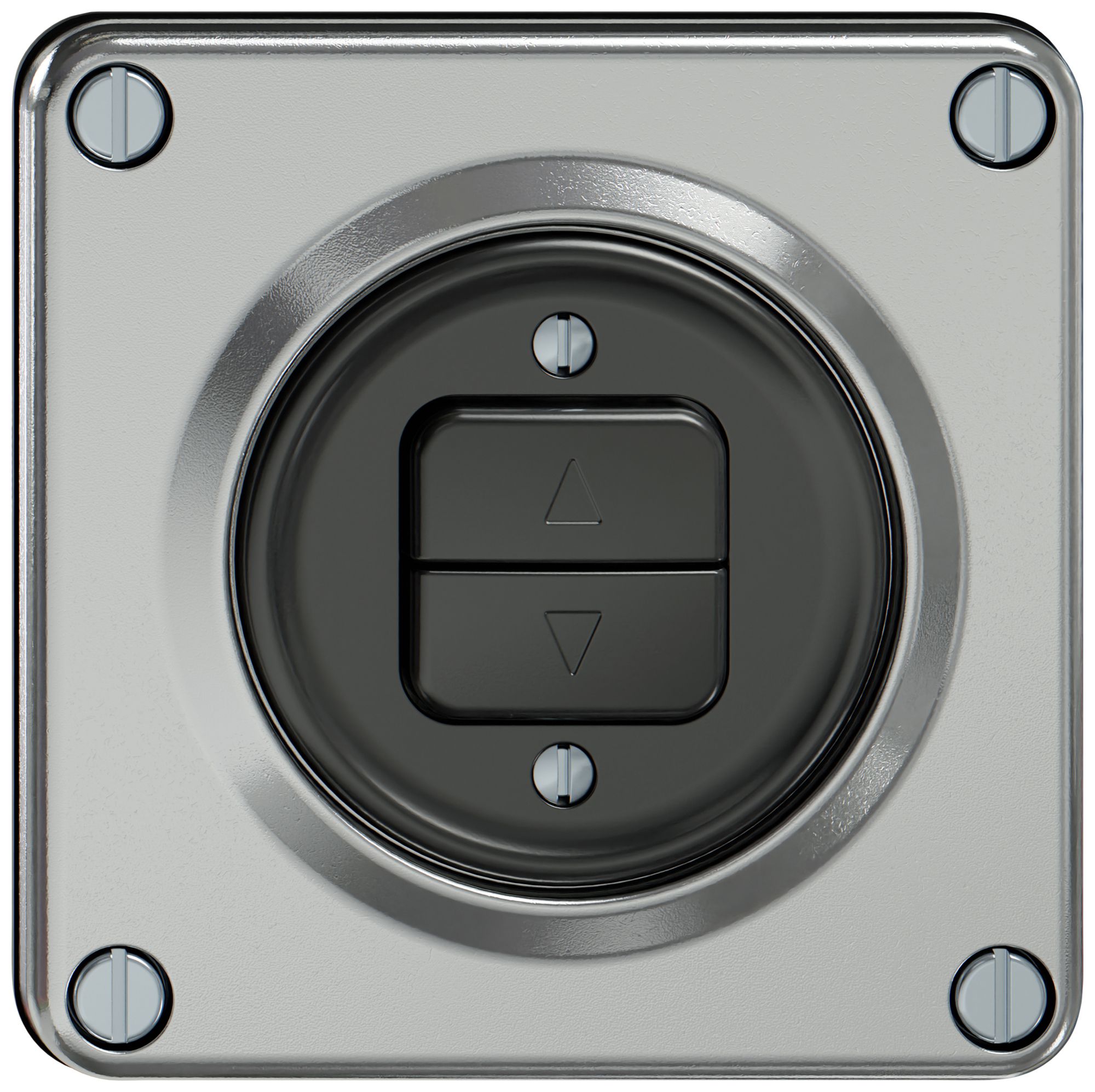 Interrupteur stores ELEMENT 1P 2 touches aluminium