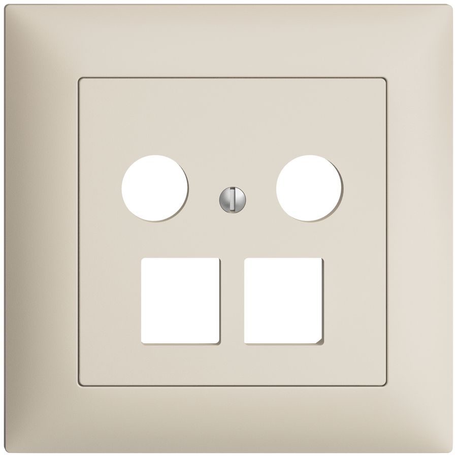 Kit d.recouvrement ENC Edue FMI, p.prise multimédia, p.2×RJ45 Keystone crema