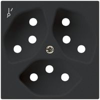 Frontplatte kallysto 3×T13/1 60×60mm schwarz mit Kinderschutz