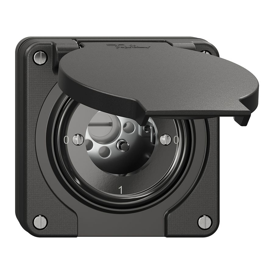 Interrupteur rotatif NUP NEVO, 0/2L, sans cylindre, KS, 0-1-0-1, noir