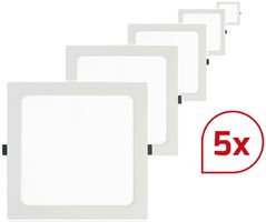 Plafoniera INS LED DOTLUX SQUAREeco 16W 1280lm 840 175×175mm bianco set di 5