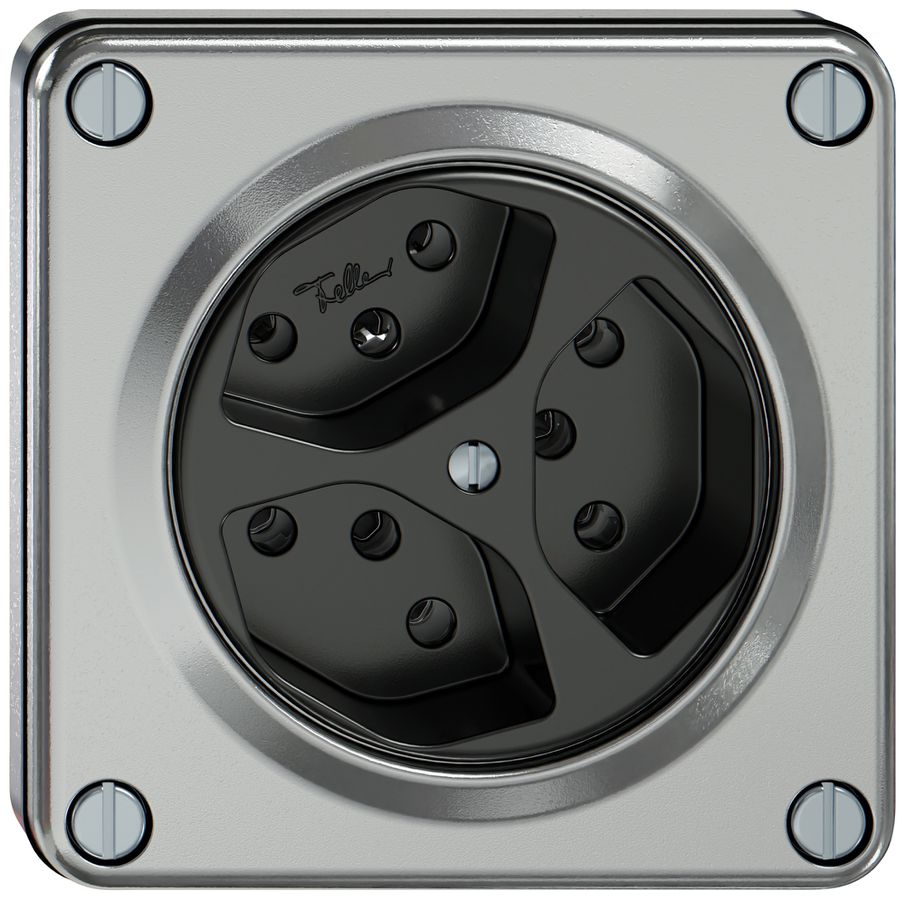 Prise ENC ELEMENT 3×type 13 10A 250V IP20 aluminium