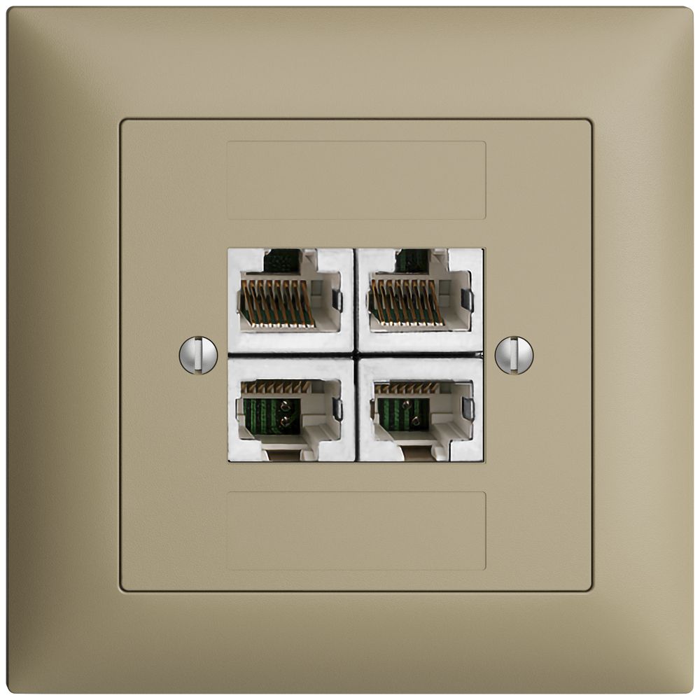 Prise ENC 4×RJ45/s 4P sép.EDIZIOdue sand ITplus