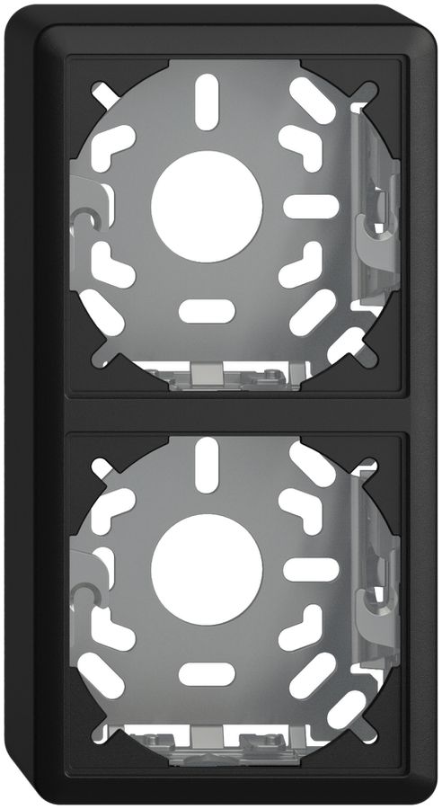 Cappa con piastra di base 2×39mm per combinazione FX verticale/orizzontale nero