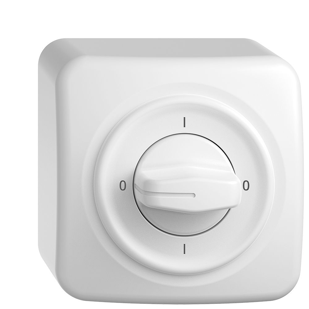 AP-Drehschalter STANDARDdue 0/1L weiss mit Drehgriff