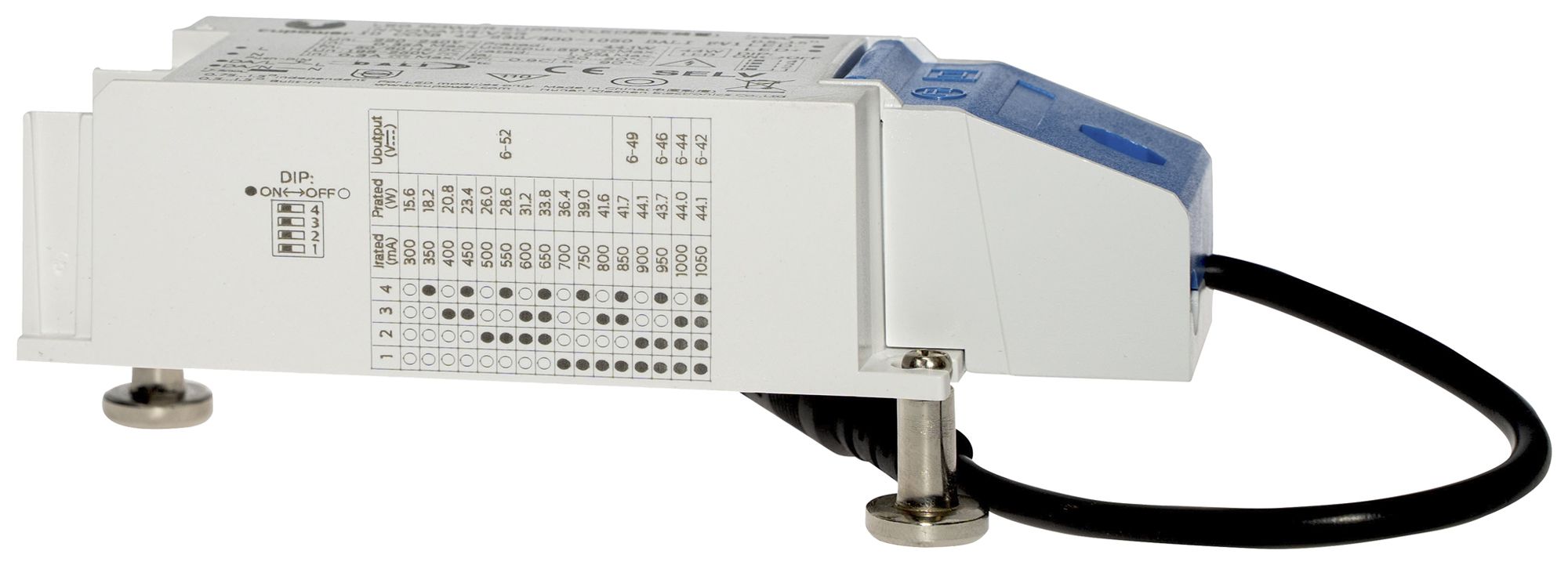 Alimentation LED DOTLUX QUICK-FIX 12…40W 6…52V 300…1050mA DALI 100×43×45mm