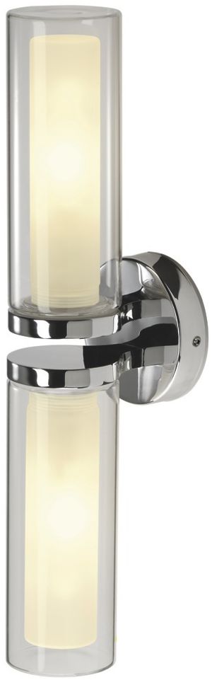 Wandleuchte SLV WL 106 E14 2×40W IP44 410×110×95mm chrom/Glas