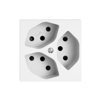 Steckdose EDIZIO.liv SNAPFIX® 3×T13 mit Shutter ws