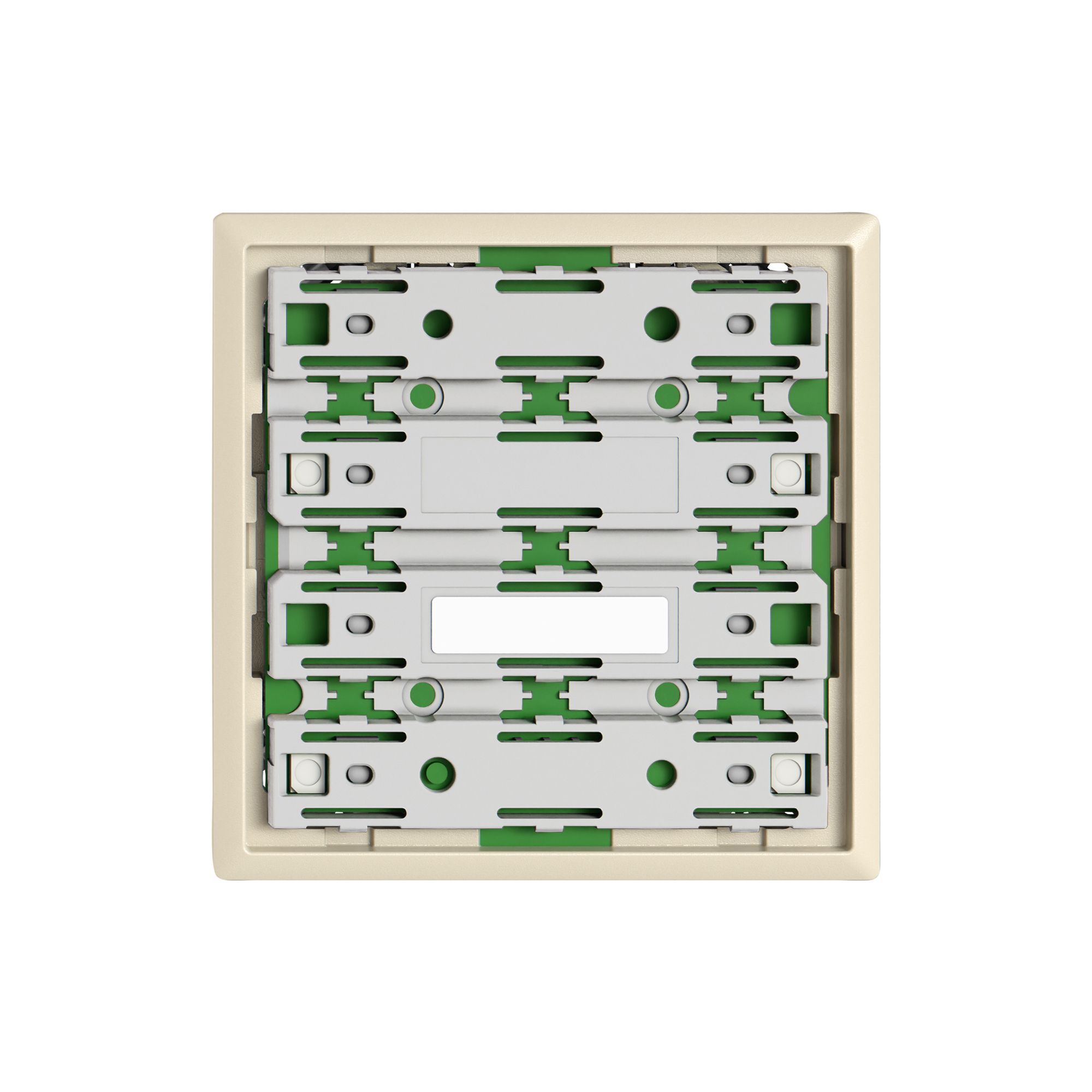 Piastra frontale EDIZIO.liv UNI SNAPFIX® p.UNI vers.a vite p.2tasti s.LED cr