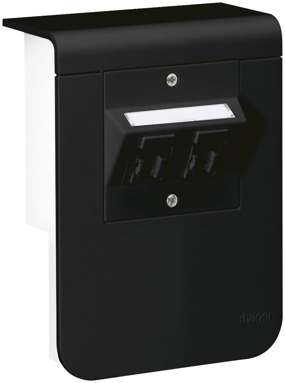 Geräteträger Hager für SL20115 schwarz 2×Kat.5e