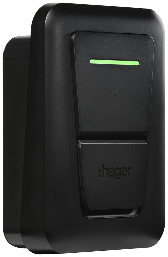Ladestation Hager witty pro 3-phasig 22kW 250×370×150mm mit Buchse