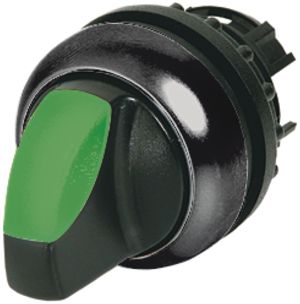 Manette rotative lum.ETN RMQ 3 pos. à rappel noir/vert, an.no