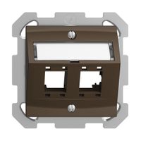 Kit montaggio ENC EDIZIOdue, con cappa di uscita obliqua, per 2×RJ45, coffee