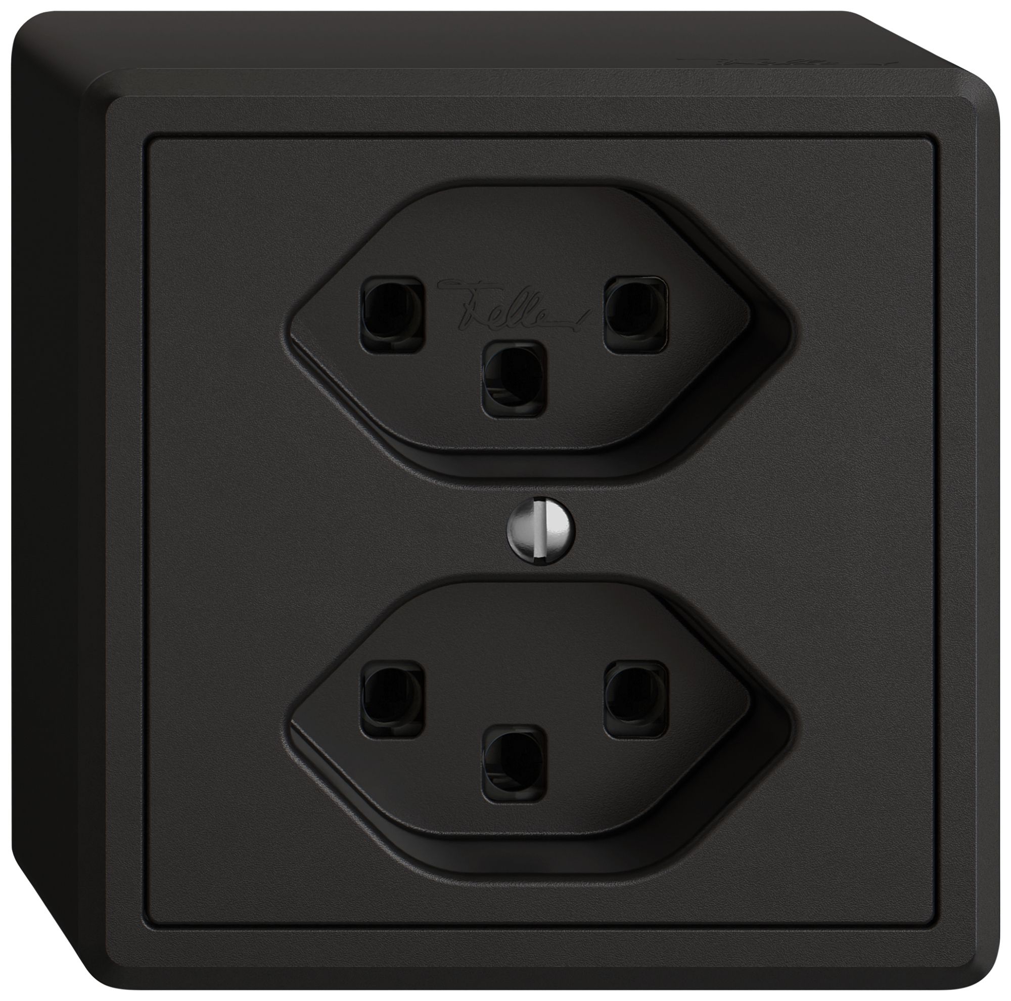 AP-Steckdose EDIZIO.liv SNAPFIX® 2×T23 sz