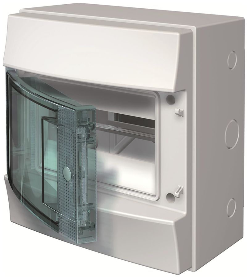 Distributeur AP ABB M65W108TN1, 1 rangée, 8UM, 250×232×154mm, IP65, gris