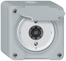 Interruttore a chiave AP robusto interruttore 3×1 polo 16A 250V 86×86mm grigio