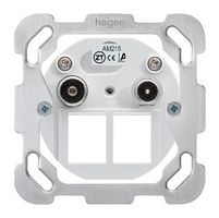 Intérieur pour prise multimédia Hager R/TV montage F 14dB 2GHz