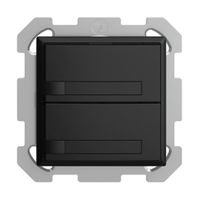 Tasto univ. INC 2×1t mors. a vite EDIZIOdue nero con carta