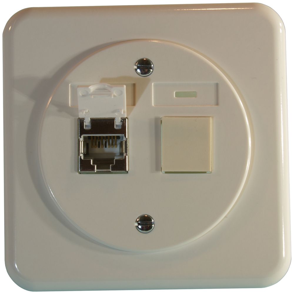 UP-Anschlussdose Kat.6 PMI 2f.1RJ45/s weiss