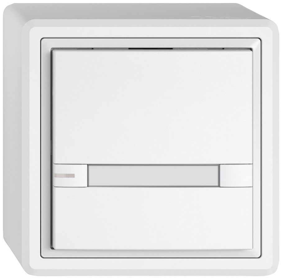 Poussoir universel AP EDIZIO.liv UNI SNAPFIX® 5…48V a.LED 1× comm.2T étiqu.bc